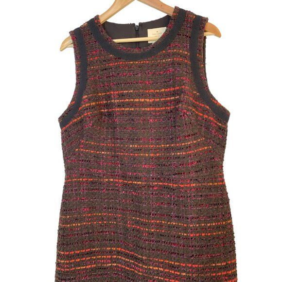 NWT Kate Spade NY So Foxy Metallic Tweed Sheath Dress Size 16 Fringe RY10400 $39 - Picture 3 of 9